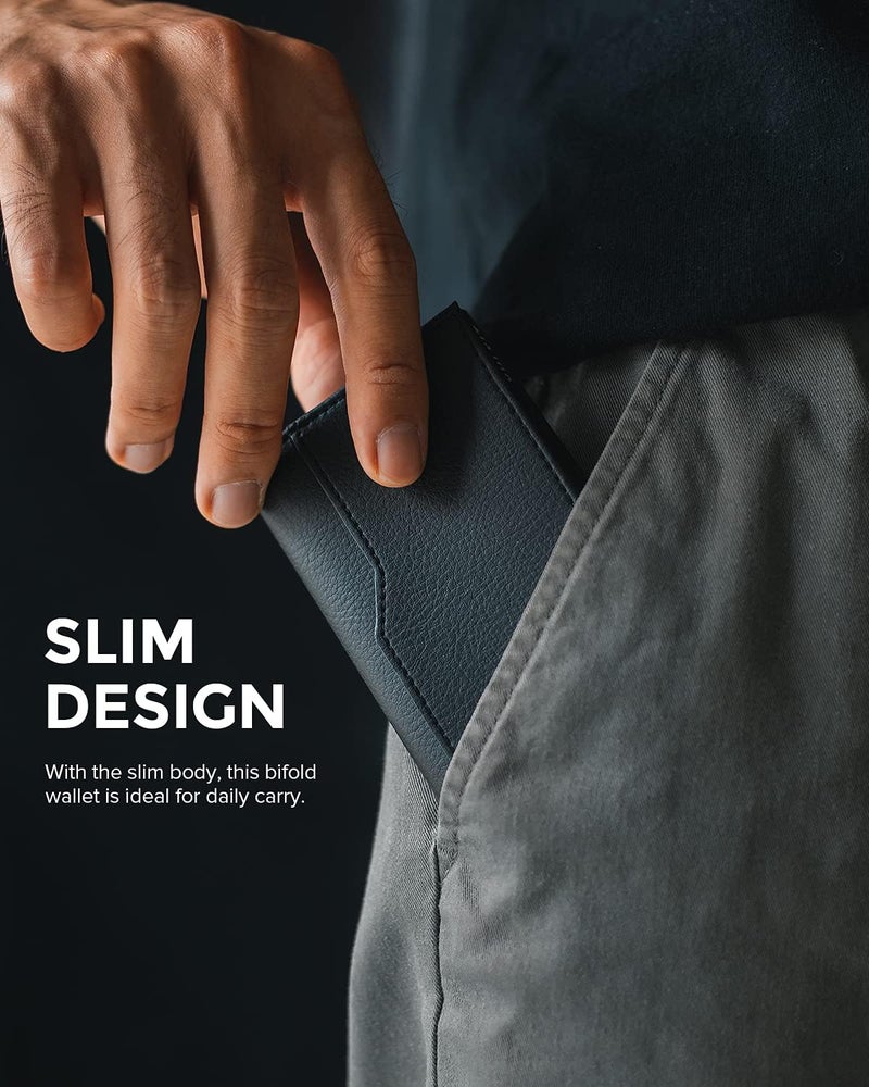 VULKIT Card Holder Wallet with Double ID Windows RFID Blocking Pop Up Wallet Minimalist Design for 12 Cards - Image 5